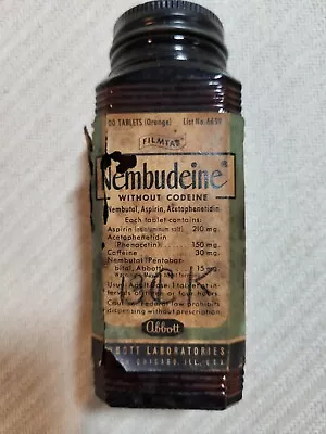 VINTAGE BOTTLE OF NEMBUDEINE(empty) BY ABBOTT • $9