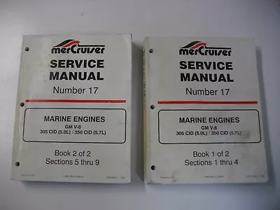 MerCruiser Service Manual # 17 90-823225-1 GM V8 305 350 Marine Engines 2 Books • $69.99