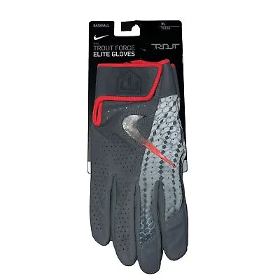 Nike Mike Trout Force Elite Batting Gloves Men's XL Dark Grey • $45