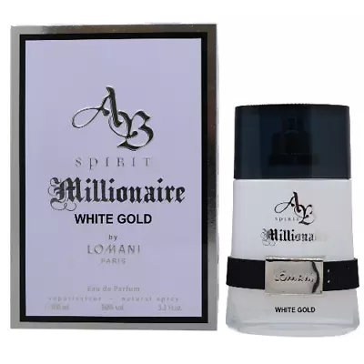 AB Spirit Millionaire White Gold By Lomani 3.3 Oz EDP Cologne For Men NIB • $21.84