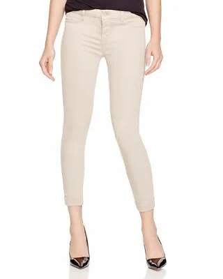 New J Brand Jeans $198 8020 Anja Sateen Cuffed Cropped Skinny Concrete Dust 31 • $49.99