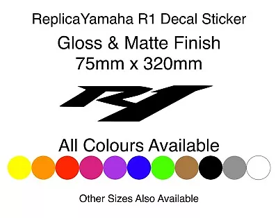 Yamaha R1 YZF YZFR1 R1 Replica Sticker Decal Pair 75mm X 320mm  • £4.75