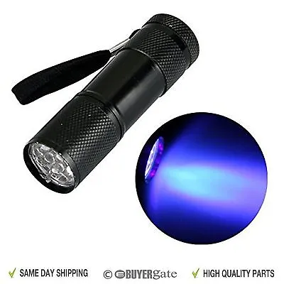 £4.75 • Buy Aluminium UV Ultra Violet 9 LED Blacklight AAA Flashlight Torch Light Lamp UK 