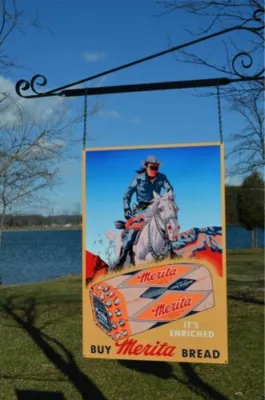 Old Style 28  Merita Bread Lone Ranger Country Store Dairy Sign Made In Usa!! • $179