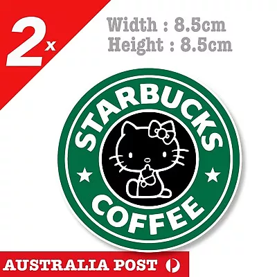 Starbucks Coffee Logo Hello Kitty Car Funny Logo Sticker • $7.20