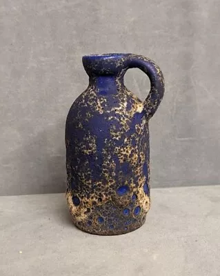 Superb Miniature West German Fat Lava Art Pottery Vase/jug. Blue Glazed. • £20