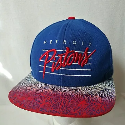 Detroit Pistons Snapback Hat 2015 Red White Blue Script **Read • $13.79