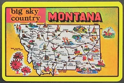Montana Map Single Swap Playing Card Queen Diamonds • $1.95
