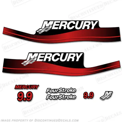 Fits 1999-2006 Red Mercury 9.9hp 4-Stroke Outboard Decals Reproductions • $64.95