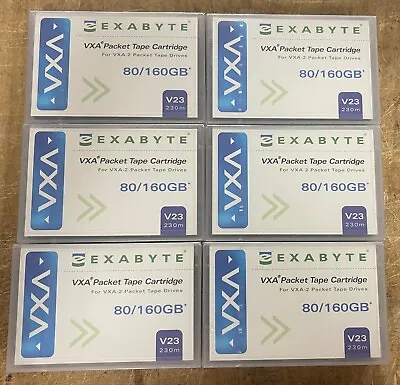 Exabyte VXA-2 Packet Tape Cartridge 80 / 160GB X23 SET OF SIX NEW OL D STOCK • $75