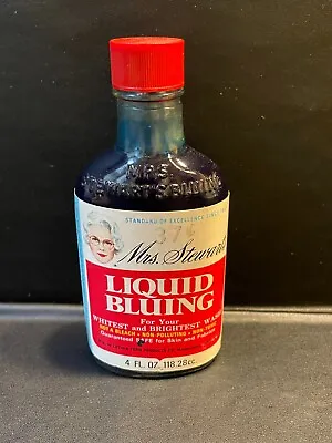 Vtg 1972 Mrs. Stewart's Liquid Bluing ~Full Bottle ~ 4 Oz ~ With Paper Label ~ • $15