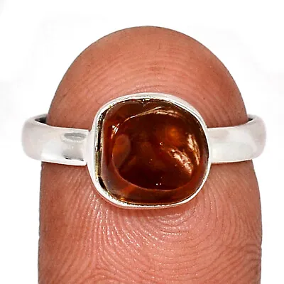 Natural Mexican Fire Agate 925 Sterling Silver Ring Jewelry S.8.5 CR22843 • $23.99