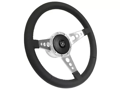 1974.5-79 Volkswagen 9 Bolt Leather Steering Wheel 3-Spoke Holes Kit VSW Emblem • $314.99