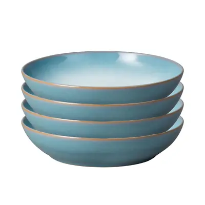 £76.99 • Buy Denby Azure Haze Four Pasta Bowls Set Of 4 Stoneware Gift Boxed Aqua Ombre