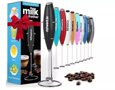 PowerLix Milk Frother Handheld Battery Operated Electric Foam Maker Black Marble • $45