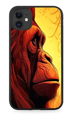 Side Of Orangutans Face Rubber Phone Case Orangutan Sad Animal Nature Head DD57 • £15.90