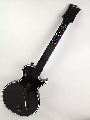 Xbox 360 Guitar Hero Les Paul Gibson Black Red Octane Wireless Tested Working • $84.99