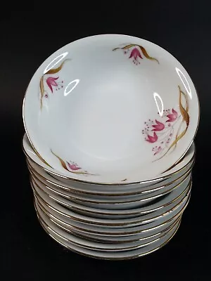 $49.99 • Buy 10 Eschenbach China Bavaria Germany Pink Flower Atomic P862 Berry Fruit Bowls 
