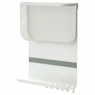 £14.50 • Buy IKEA Key Holder Wall Storage Organiser Basket Shelf Hooks White Magnetic & Strap