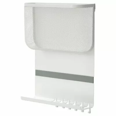 IKEA Key Holder Wall Storage Organiser Basket Shelf Hooks White Magnetic & Strap • £9.95