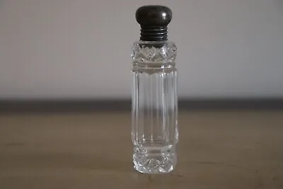 Antique Miniature  Glass Perfume  Bottle. Sterling Lid. Beautiful! • $22.17