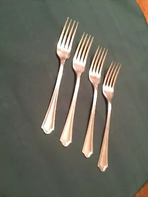 DINNER FORKS - FOUR - 4 Oneida Community Par Vernon Ashley Vintage Silver C.1917 • $11.19