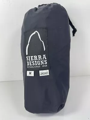Rain Jacket W/Case Packable Hiking Camping Sierra Designs Medium Black EUC • $19.46