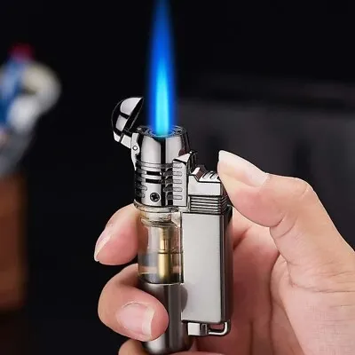 Straight Jet Gas Flashlight Lighter Windproof Cigar Drill Lighter Smoking Chill • £5.99