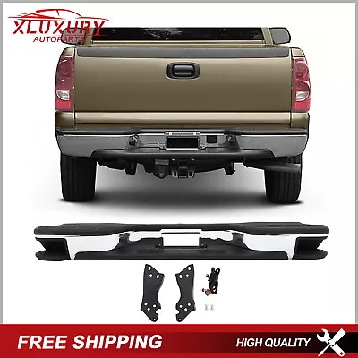 REAR STEP BUMPER Assembly For 1999-2007 Chevy Silverado GMC Sierra 1500 Chrome • $181.79