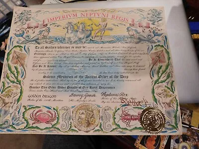 1965 Imperivm Neptvni Regis US Navy Certificate For U.S.S  Henry W. Tucker DD875 • $65.65
