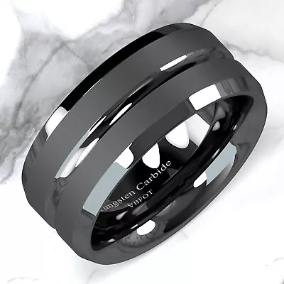 8Mm Black Brushed Tungsten Ring Wedding Band Comfort Fit VBFOT Men Jewelry • $11.09