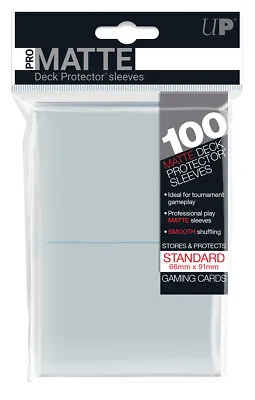 100 Ultra PRO Pro-Matte Deck Protector Sleeves Standard Card Clear 66mm X 91mm • $12.50