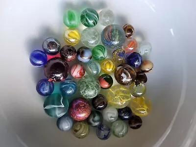 Stunning Vintage Multicoloured Glass Marbles (German??)  • $37.29