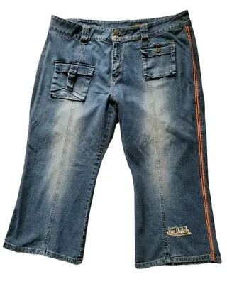 Von Dutch Original Women’s Distressed Cropped Jeans Sz 22 • $39.99