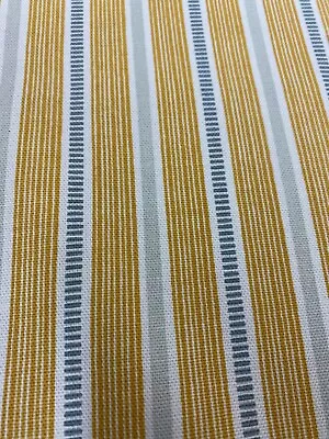 Static Caravan Curtains Ocre Grey & White Stripes 27  W 45  D  X Free Shortening • £38.99