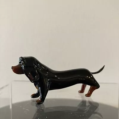 Art Glass Dachshund Dog Miniature Collectible Figurine • $10