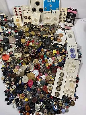 Lot Of 100 Vintage Unique Buttons Mix Metal Plastic Large Small Gorgeous Antique • $19.99