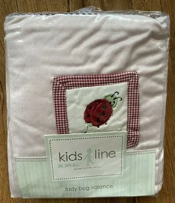 $19.99 • Buy KIDSLINE LADYBUG VALANCE BABY NURSERY Dragonfly Flowers Pink Green White MINKY