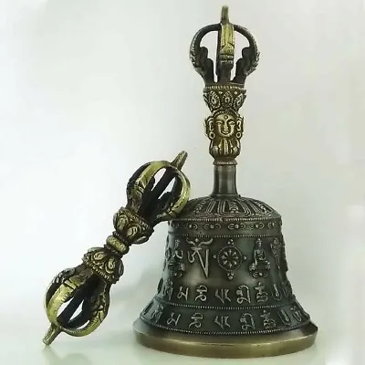 $99.99 • Buy Tibetan Buddhist 5 Pronged Bronze Bell 7.5  And Vajra/Dorje (Medium) - Nepal