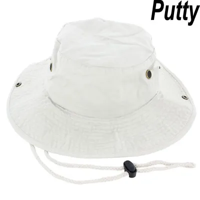 Mens Boonie Bucket Hat Cap Cotton Fishman Hunting Safari Summer Military Putty • $10.95