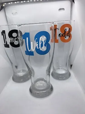 £7.49 • Buy Personalised Birthday Glass Any Age / Name /colour 18th 21st 30th 40th 50th 60th