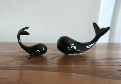 Vintage Hagen Renaker Cartoon Whale Mama & Baby Model Nos. A-803 And A-845 • $17.99