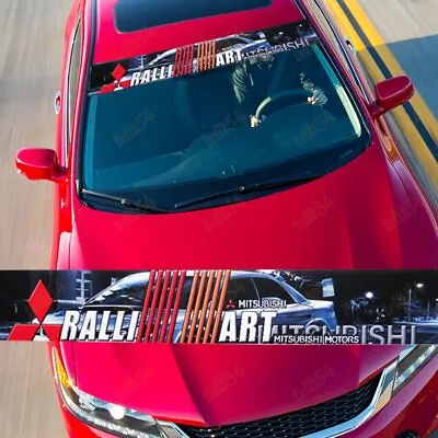 Front Window Windshield Vinyl Banner Decal For Mitsubishi RALLIART SPORTS Stickr • $12.72