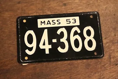 Vintage Bicycle Metal License Plate Massachusetts 1953 Stingray Muscle Bike • $17.50
