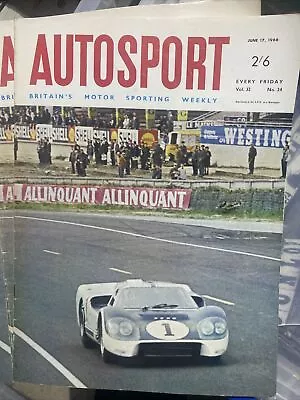 Autosport 17 June 1966 Le Mans Preview Surtees Ferrari Wins Belgium F1 GP MGB GT • $4.98