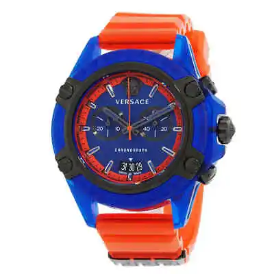 Versace Icon Active Chronograph Quartz Blue Dial Men's Watch VEZ700922 • $387.21