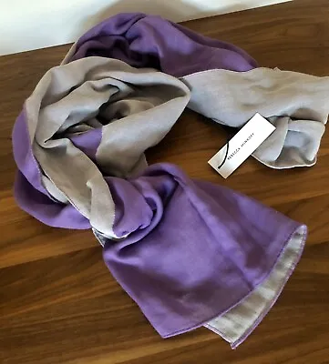 NWT Rebecca Minkoff Color Block Yarn Dyed Oblong Lavender & Gray Scarf MSRP: $68 • $34.99