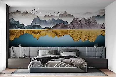 3D Artistic Mountain Lake Self-adhesive Removable Wallpaper Murals Wall 11 • $38.60