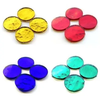 25mm Round Mirror Mosaic Tiles In A Choice Of Colours - (4 Tiles) • £2.75