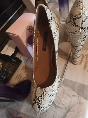 Brand New River Island Womens Leather Snakeskin  Shoes Size 4 ***NEW*** • £25.50